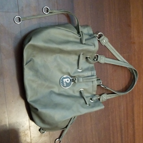 Plume ,gray leather bag - Picture 1 of 8